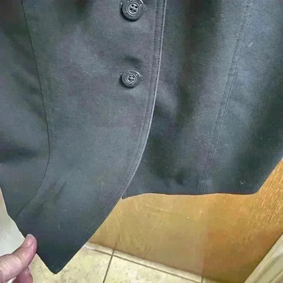 Calvin Klein Button Down Cap Sleeves stand collar  Belted Black Career Dress - Picture 9 of 12